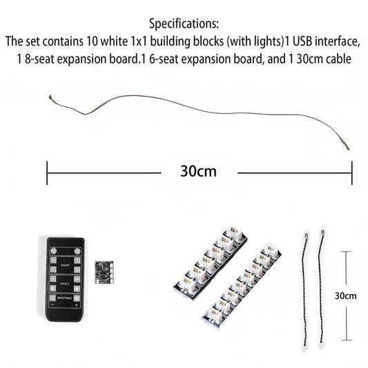 1x1 Round LED Building Block Light Kit (10pcs) Remote Control