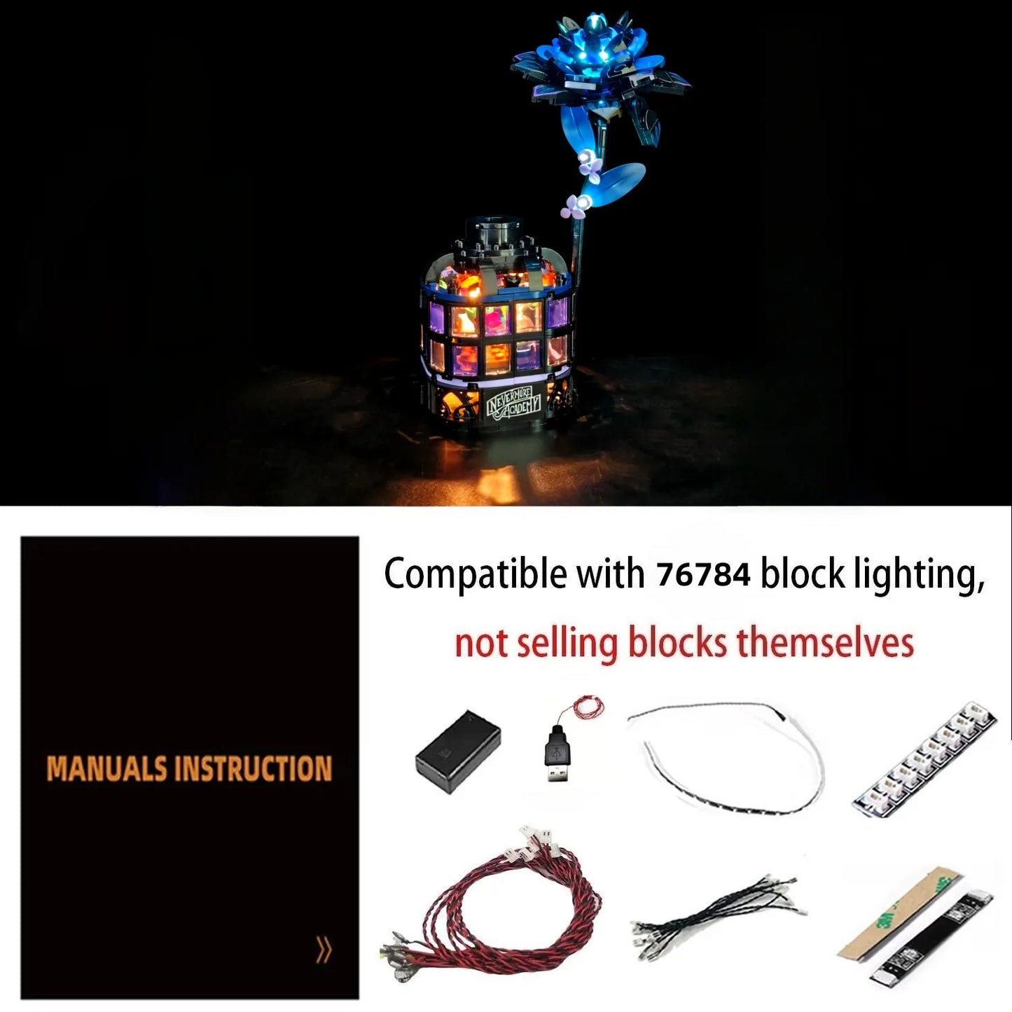 76784 Black Dahlia Flower Light Kit
