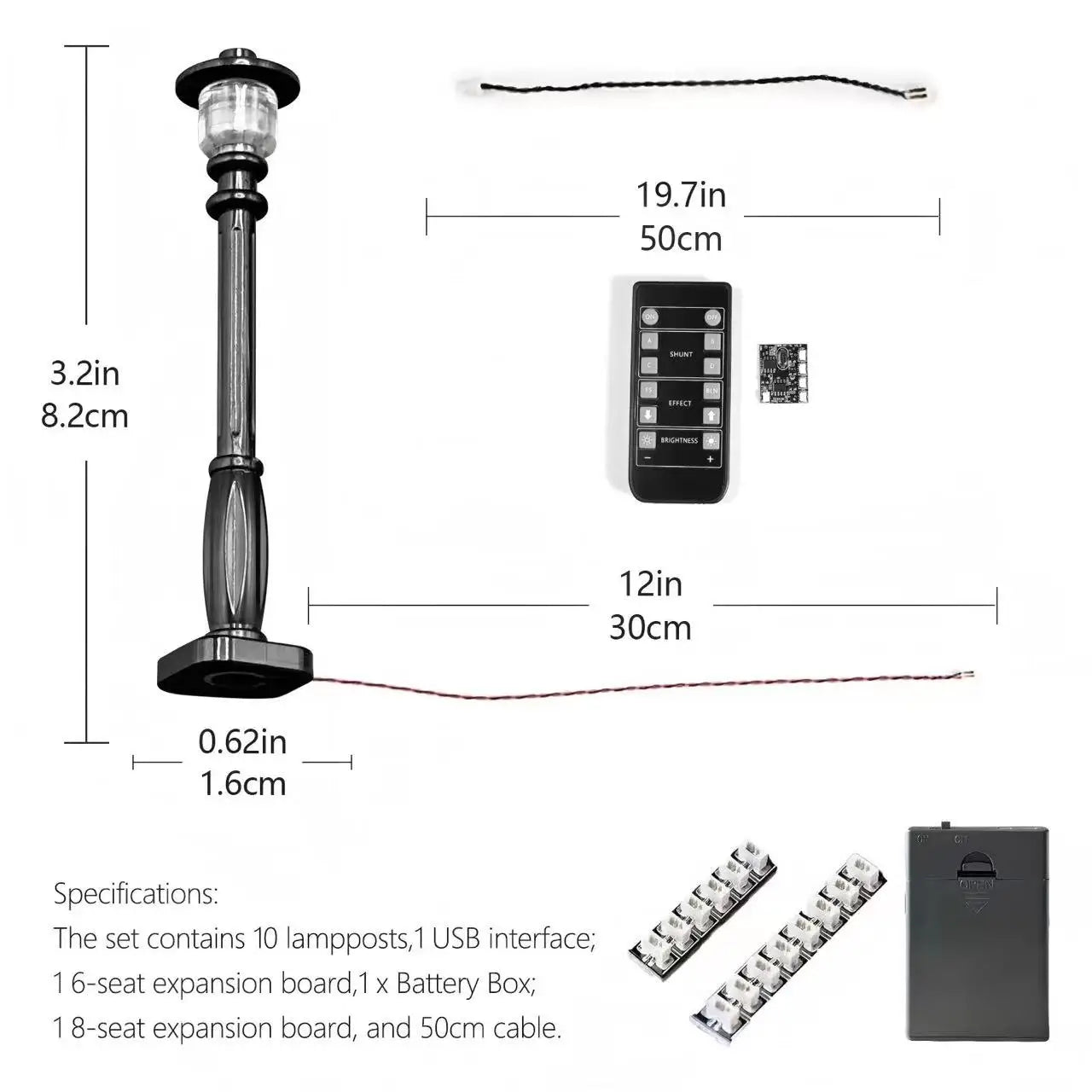 LED City Street Lamp (10pcs) Remote Control