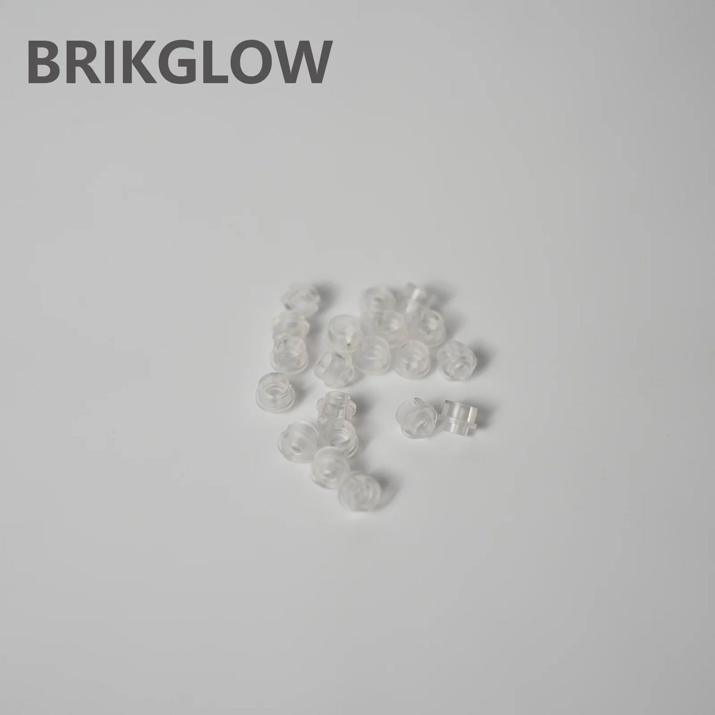 BRIKGLOW 20pcs Hollow Transparent round building block small Accessories (with notches)