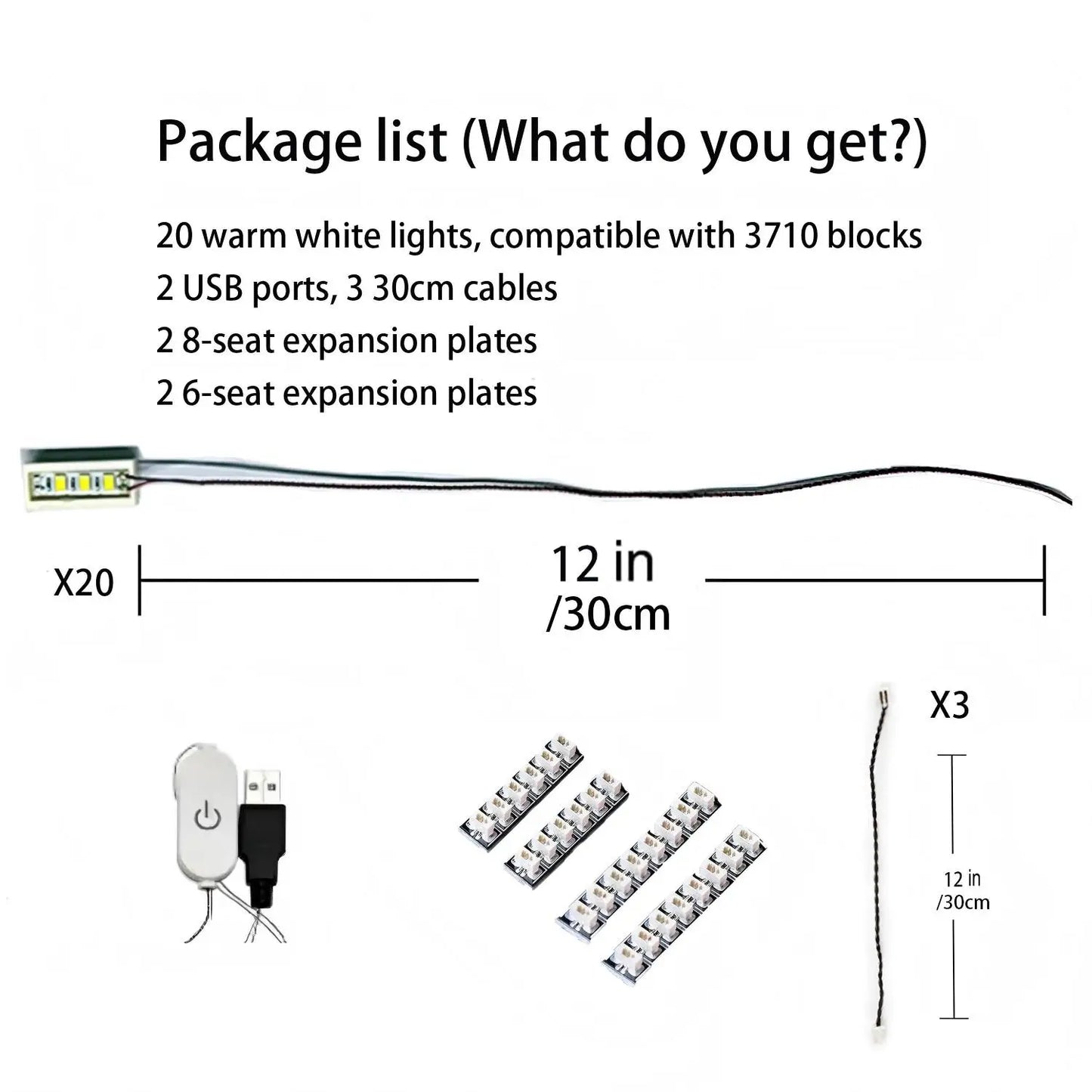 1x4 LED Building Block Light Kit (20pcs)
