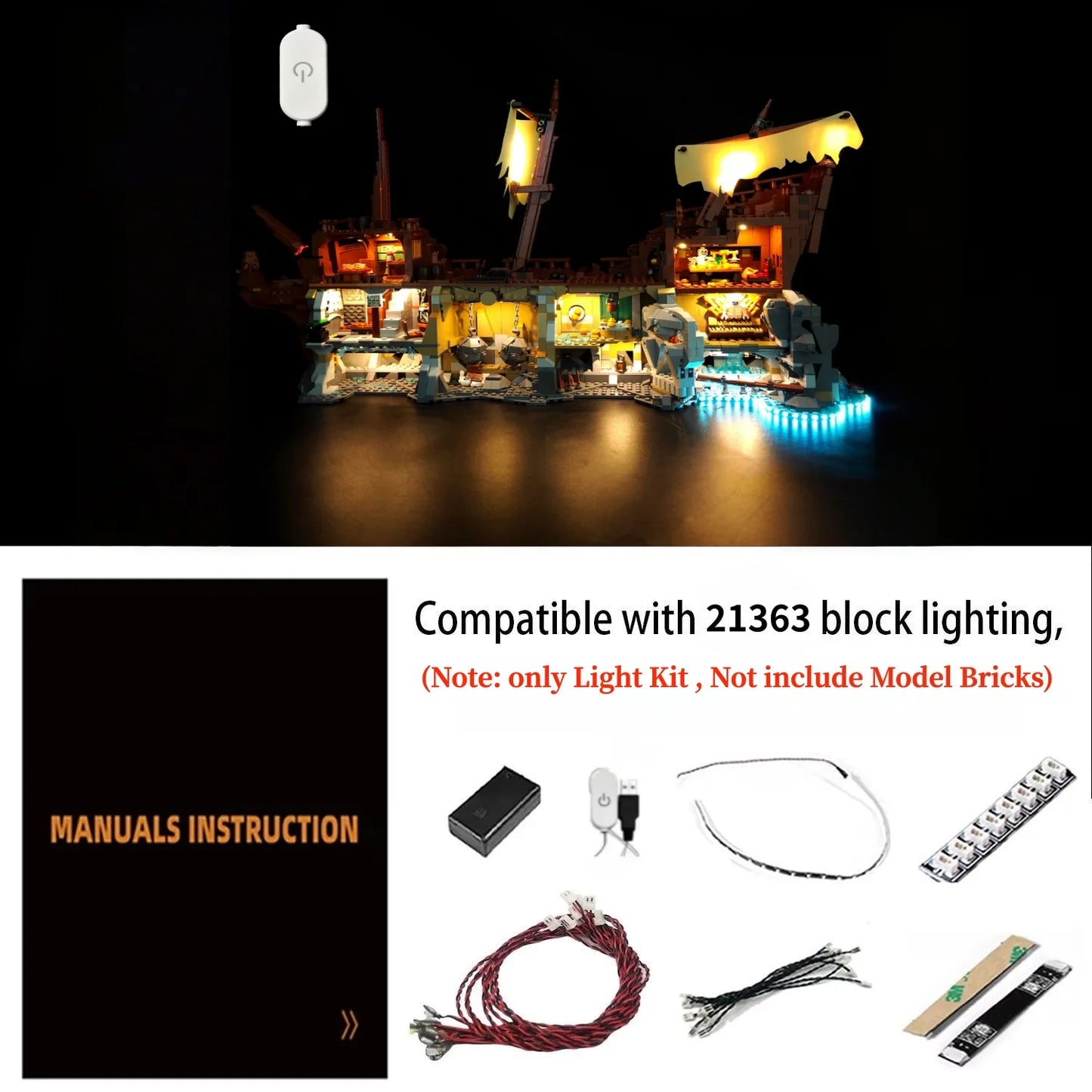 21363 Pirate Ship Light Kit