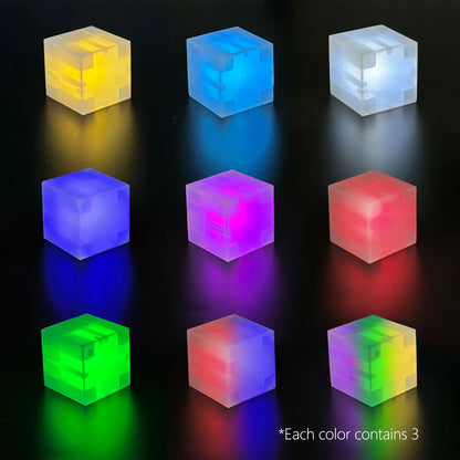 27pcs Colorful Magnetic Glowing Building Blocks Night Lights, DIY Stackable LED Color Lights, Creative Gifts for Boys and Girls