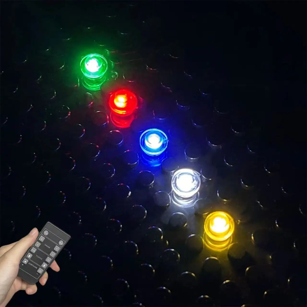 1x1 Round LED Building Block Light Kit (10pcs) Remote Control