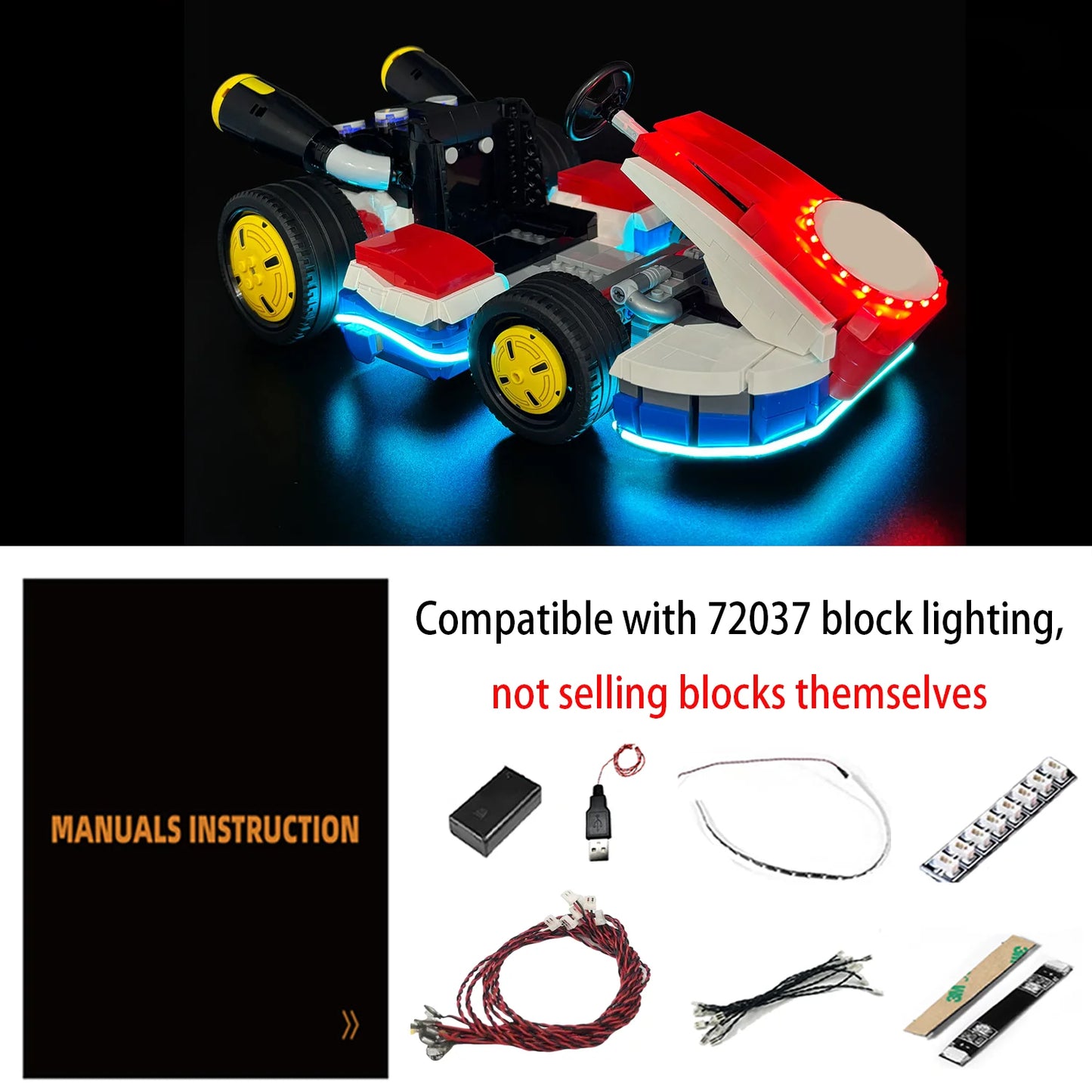 72037 Mario Kart Mario & Standard Kart Light Kit