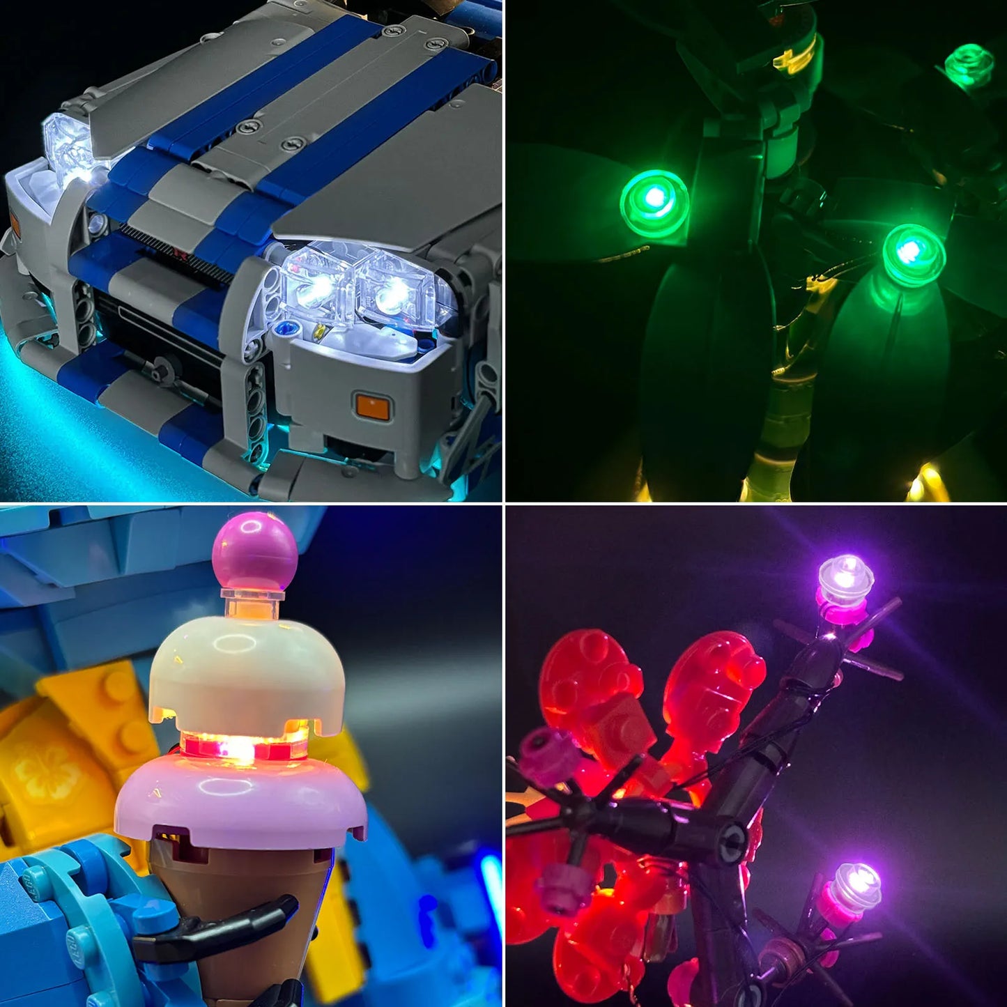 10 PCS Colorful LED Lighting Kit (Remote Control)