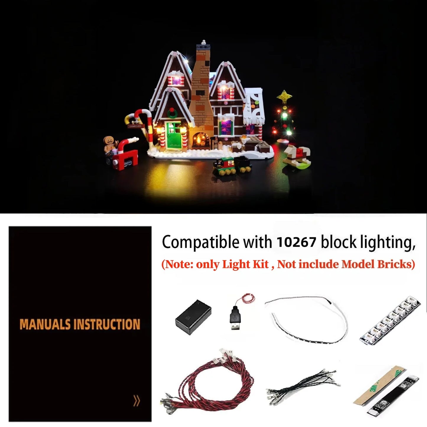 10267 Christmas Gingerbread House Light Kit