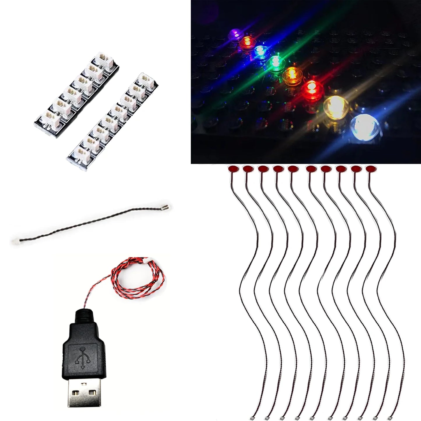 1x1 Round LED Building Block Light Kit (10pcs)