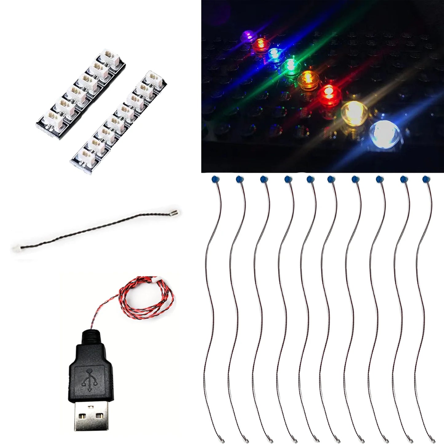 1x1 Round LED Building Block Light Kit (10pcs)