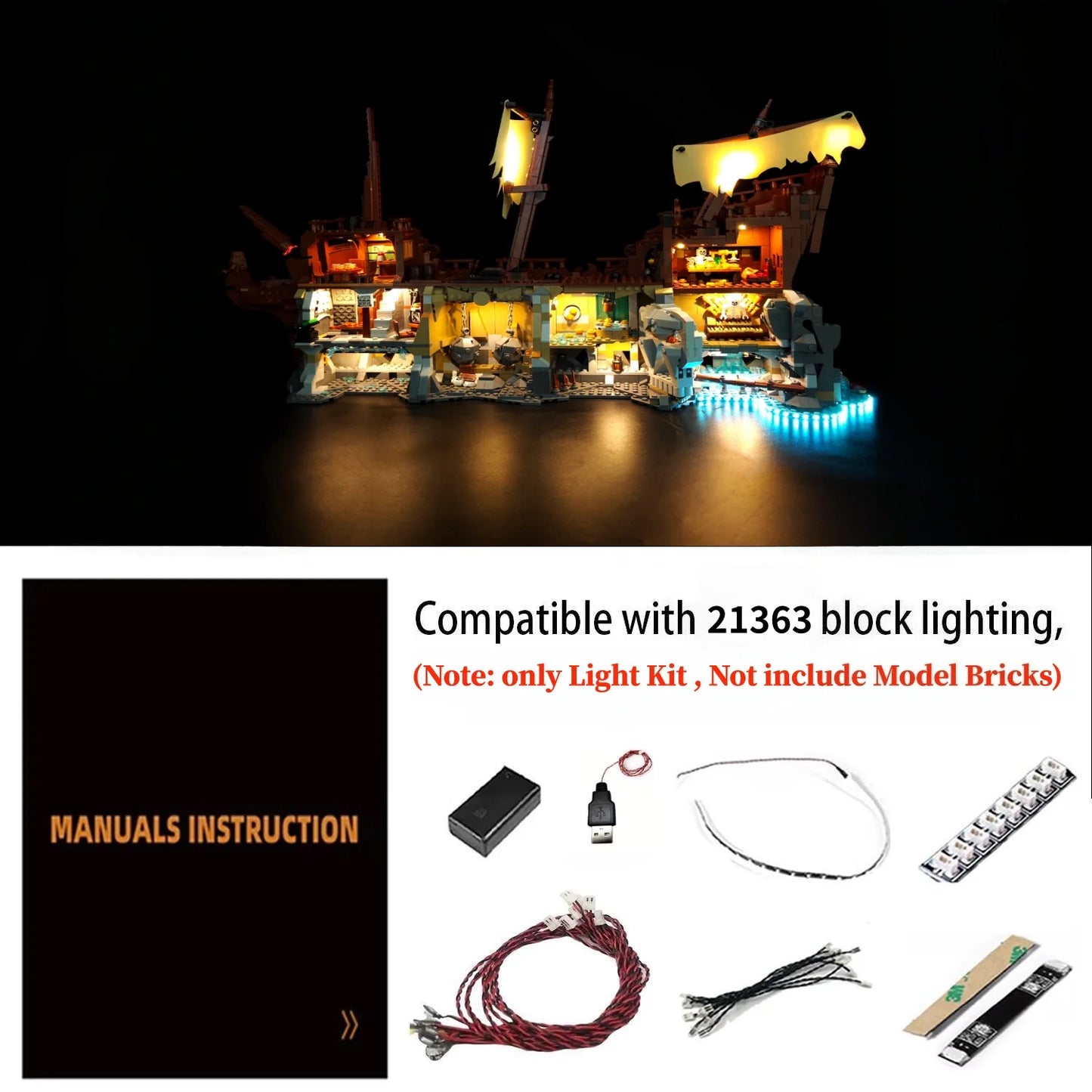 21363 Pirate Ship Light Kit
