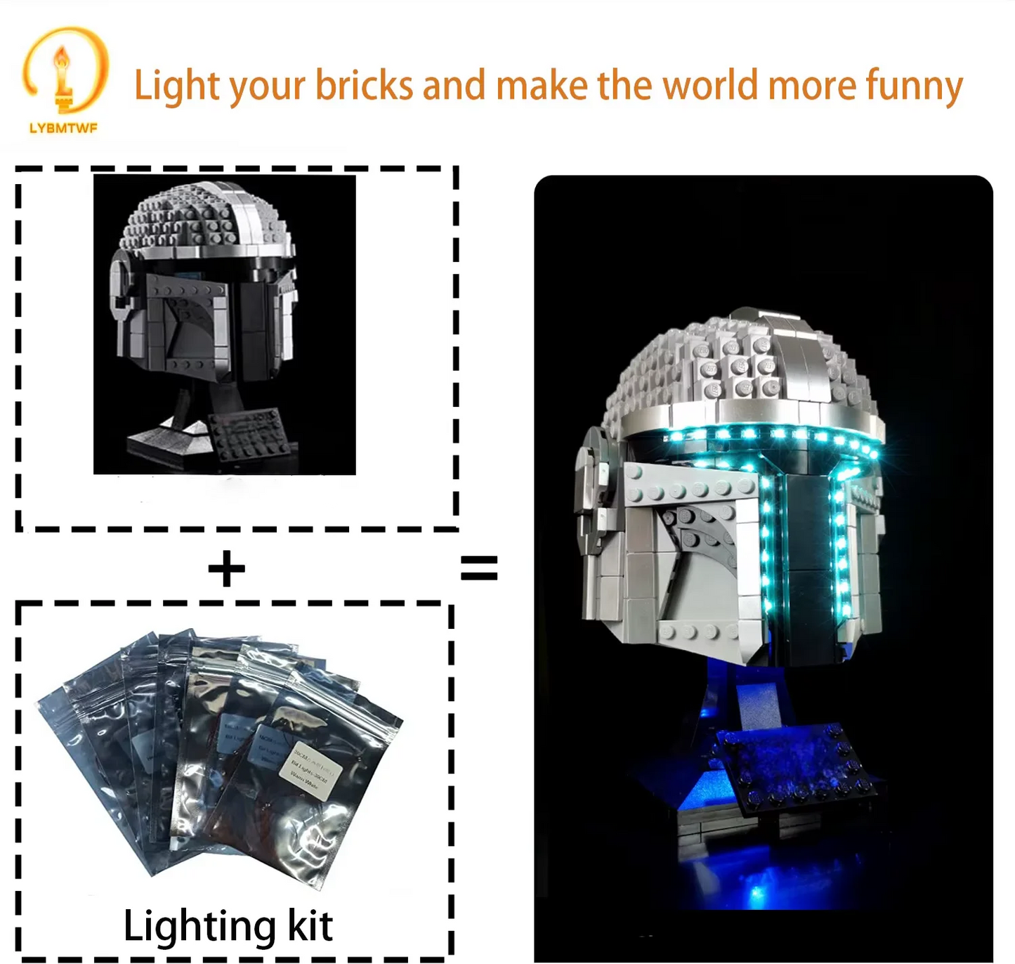 75328 Mandalorian Helmet Light Kit