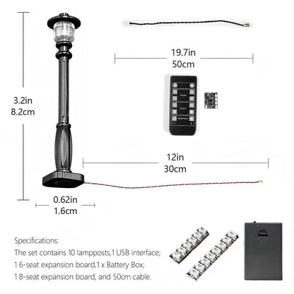 LED City Street Lamp (10pcs) Remote Control