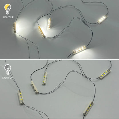 LED Brick Lighting Four/Six in One, Four/Six White 1x4 Bricks/LEDs Connected in Series, Powered by USB,Light up your blocks